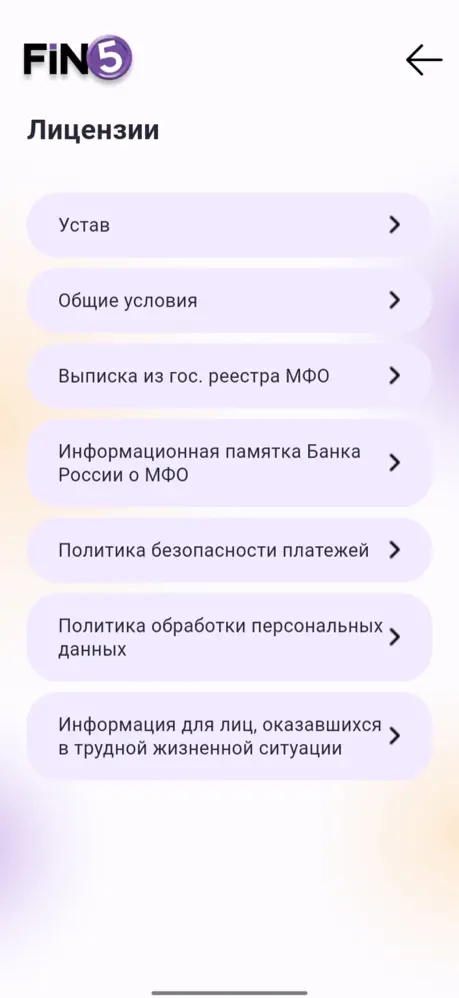 Fin5: онлайн займ в микрофинансовой организации с лицензией ЦБ