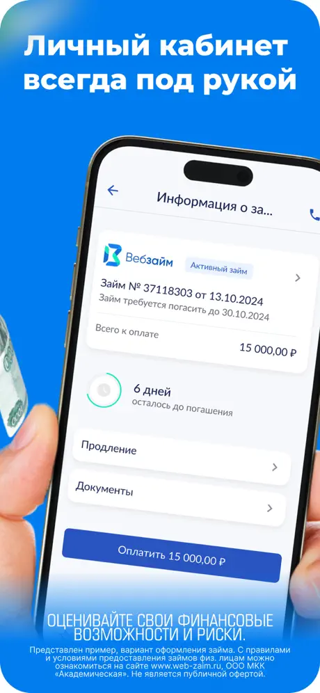 Веб-займ: Личный кабинет всегда под рукой