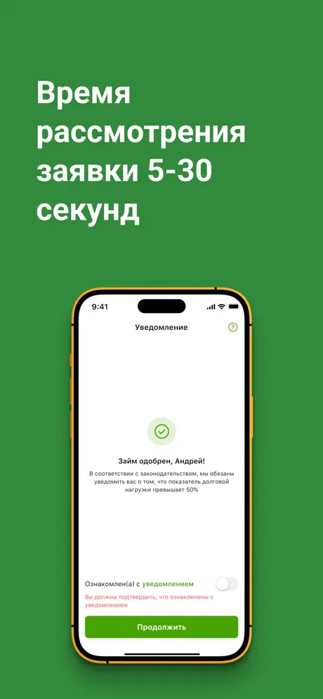 Займер: Рассмотрение заявки за 5-30 секунд